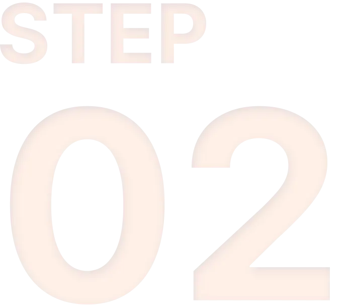 The image displays the text "Step 02" in large, bold white letters with a black background.