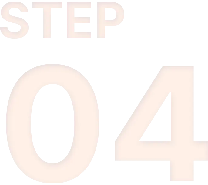 The image shows the text "STEP 04" in bold, light-colored font against a black background.